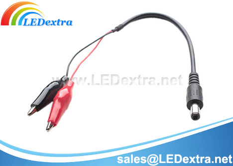 DCX-18 DC Barrel Plug to Alligator Clips Adapter Cable
