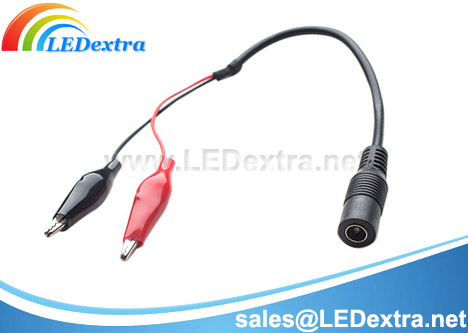 DCX-19 DC Barrel Jack to Alligator Clips Adapter Cable
