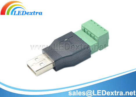 DCC-11 USB 2.0-A Male Connector to 5P Terminal Block