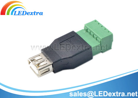 DCC-12 USB 2.0-A Female Connector to 5P Terminal Block