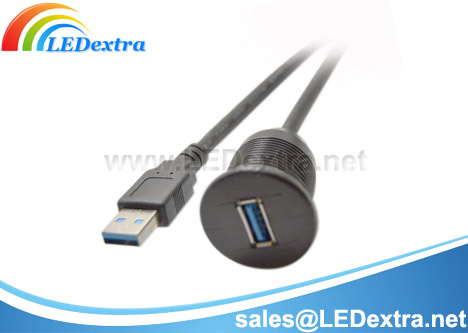 DCC-29 USB3.0 Male to Female Cable for Car Boat Motorcycle Dashboard Panel