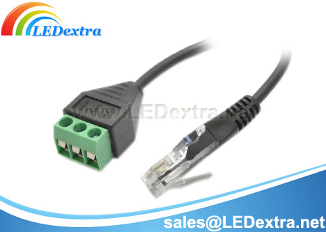 DCC-36: RJ45 Male to 3 Pin Terminal Block Network Ethernet Extender Cable