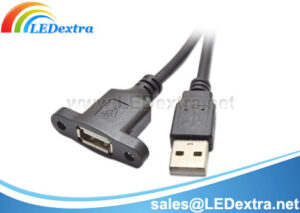 DCC-39 Full Coverage Design USB2.0 Panel Mount Extension Cable